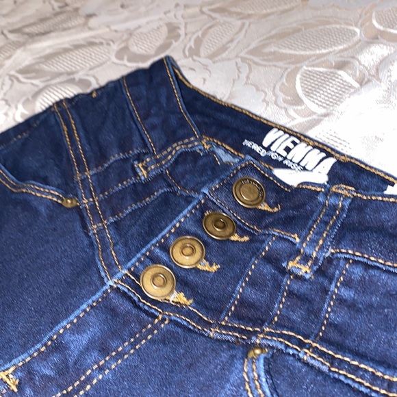 Streetwear Society Vienna Tiered High Rise Skinny Dark Blue Jeans - Picture 3 of 4